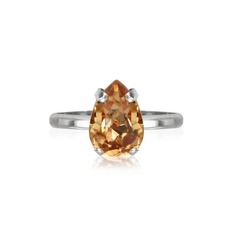 Caroline Svedbom Petite Drop Ring / Light Colorado Topaz (Rhodium)
