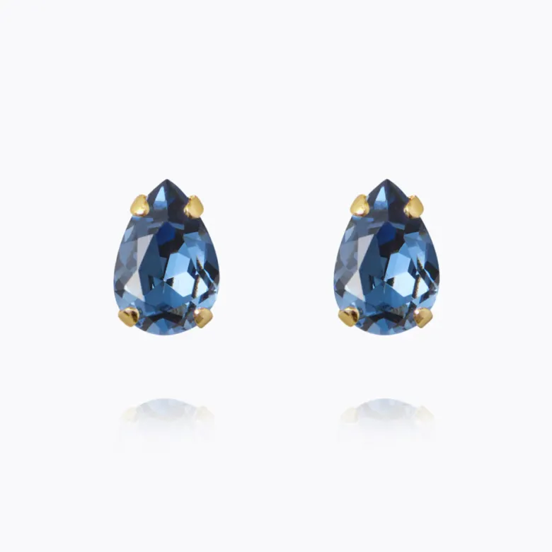 Caroline Svedbom Petite Drop Örhängen, Denim Blue -Guld