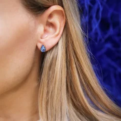 Caroline Svedbom Petite Drop Örhängen / Lapis (Rhodium)