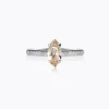 Caroline Svedbom Petite Navette Ring / Light Silk (Rhodium)