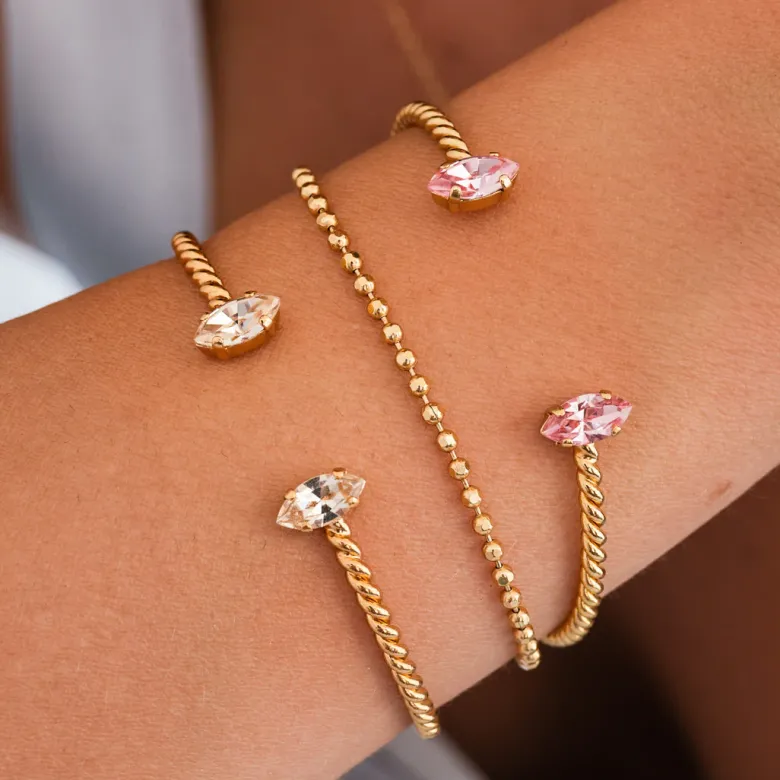 Caroline Svedbom Petite Navette Armband / Light Silk (Guld)