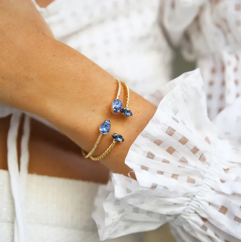 Caroline Svedbom Petite Navette Armband / Denim Blue (Guld)