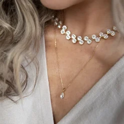 Caroline Svedbom Petite Navette Halsband / Crystal (Guld)