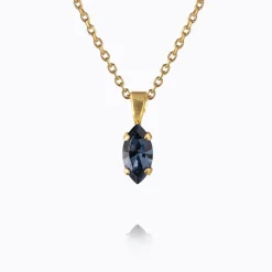 Caroline Svedbom Petite Navette Halsband/ Denim Blue (Guld)