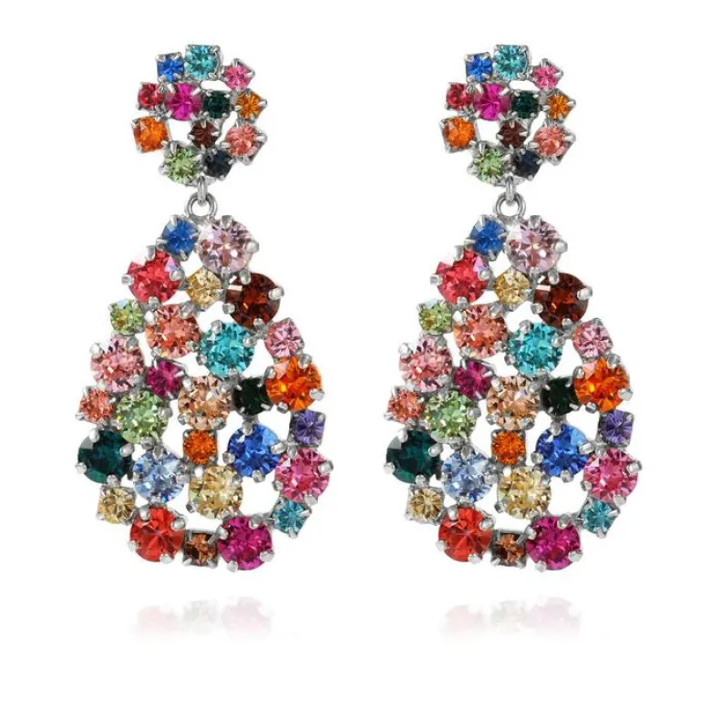 Caroline Svedbom Örhängen Hanna Rainbow Combo (Rhodium)