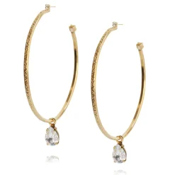Caroline Svedbom Örhängen Loop Crystal (Guld)