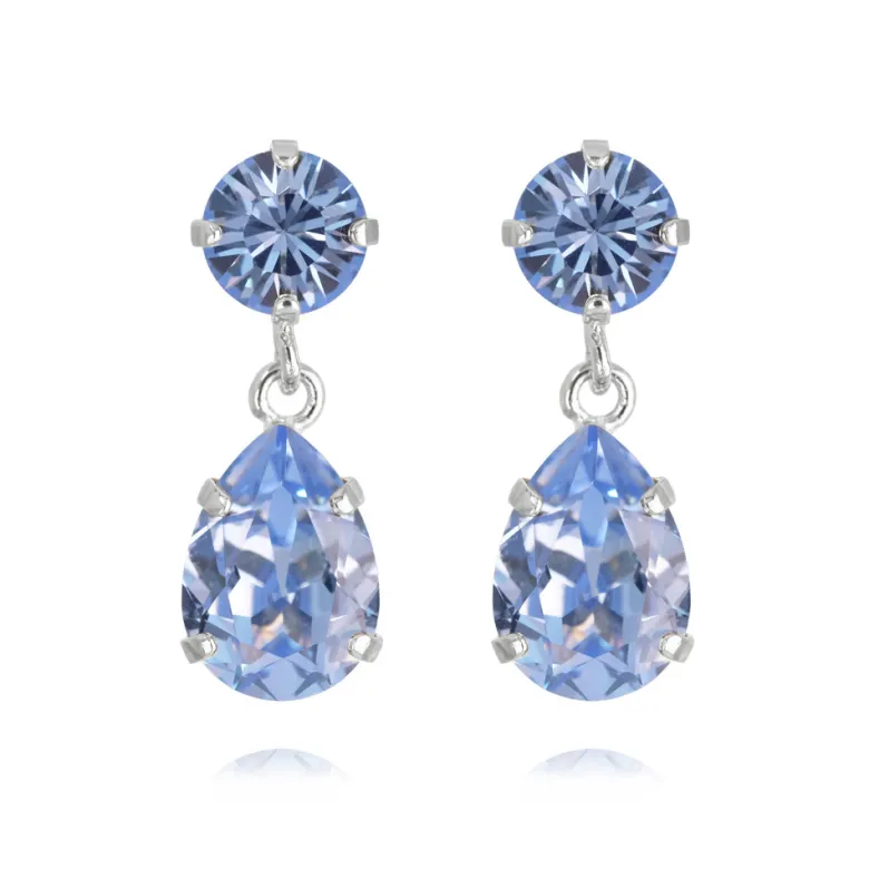 Caroline Svedbom Örhängen Mini Drop Light Sapphire (Rhodium)
