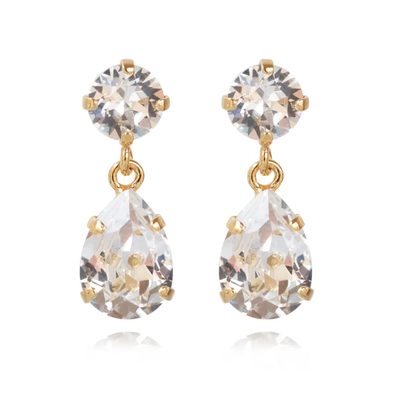 Caroline Svedbom Örhängen Mini Drop Crystal (Guld)