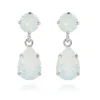 Caroline Svedbom Örhängen Mini Drop White Opal (Rhodium)