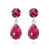 Caroline Svedbom Örhängen Mini Drop Fuchsia (Rhodium)
