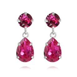 Caroline Svedbom Örhängen Mini Drop Fuchsia (Rhodium)