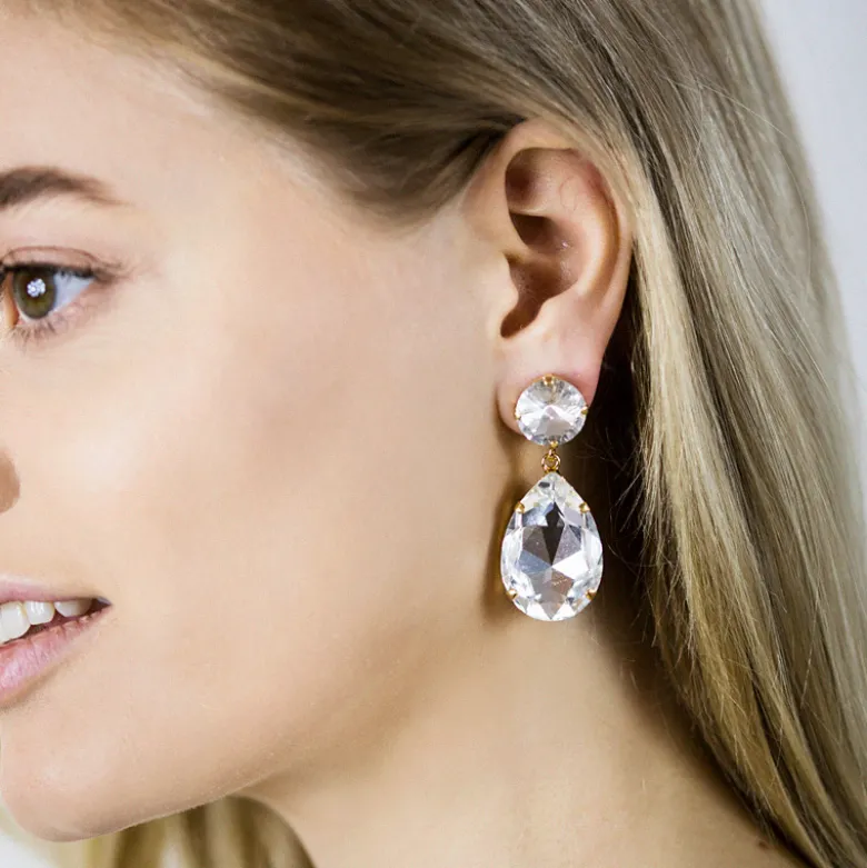 Caroline Svedbom Örhängen Perfect Drop Crystal (Guld)