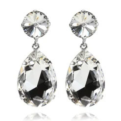 Caroline Svedbom Örhängen Perfect Drop Crystal (Rhodium)