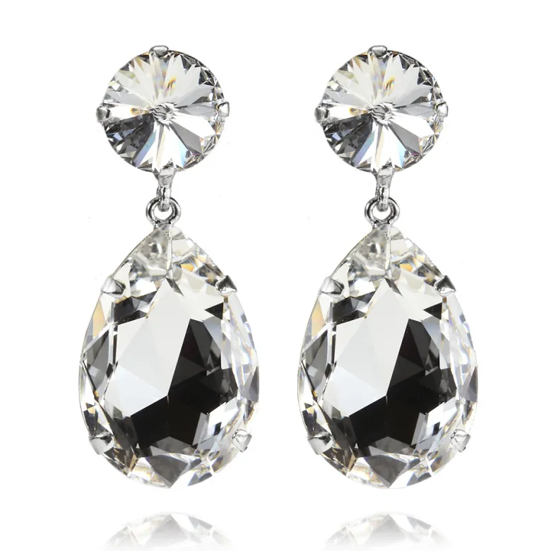 Caroline Svedbom Örhängen Perfect Drop Crystal (Rhodium)