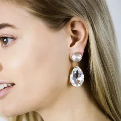 Caroline Svedbom Örhängen Perfect Drop Crystal (Rhodium)