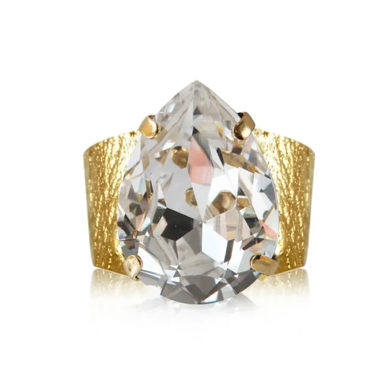 Caroline Svedbom Ring Classic Drop Crystal (Guld)