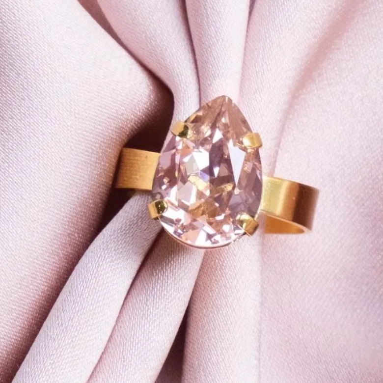 Caroline Svedbom Ring Mini Drop Vintage Rose (Rhodium)