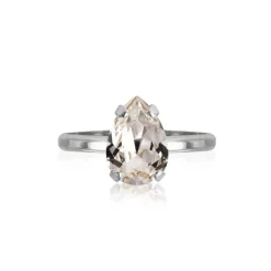 Caroline Svedbom Ring Petite Drop Crystal (Rhodium)