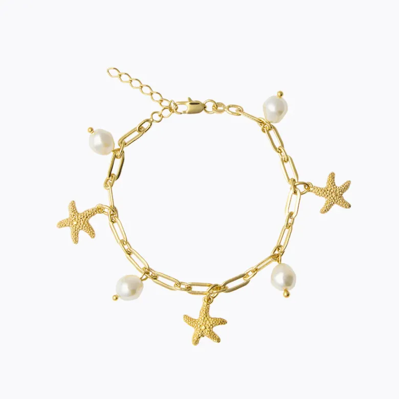 Caroline Svedbom Sea Star Kedja Armband / Pearl (Guld)