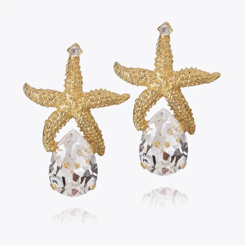 Caroline Svedbom Sea Star Drop Örhängen / Crystal (Rhodium)