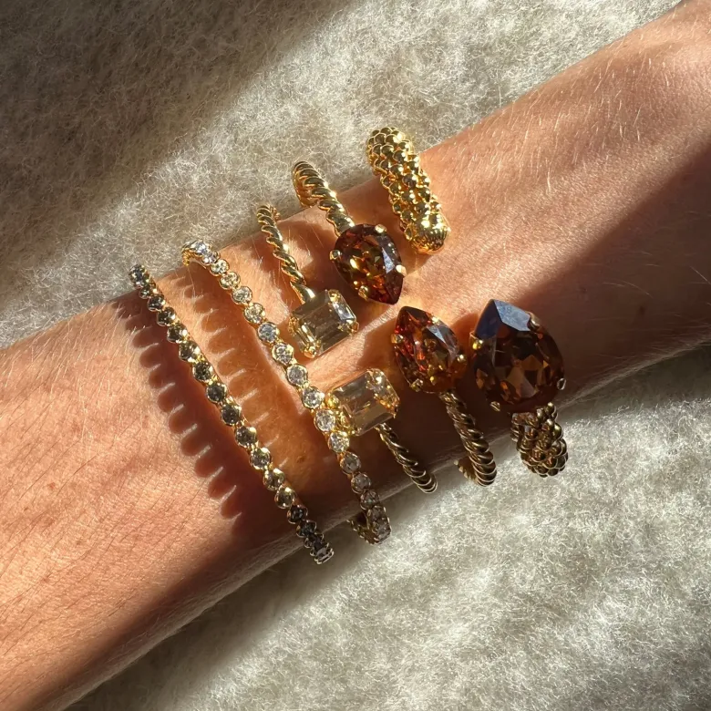 Caroline Svedbom Siri Bangle Armband / Crystal (Guld)