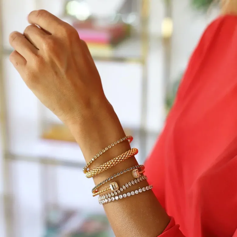 Caroline Svedbom Siri Bangle Armband / Crystal (Guld)