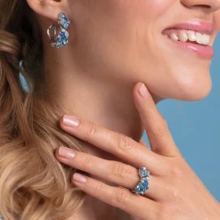 Caroline Svedbom Stella Örhängen / Blue Combo (Rhodium)