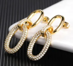 Celine Estelle Guld örhängen med 18K förgyllning och cubic zirconia stenar
