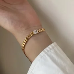 Celine Estelle Guldarmband med 18K förgyllning med CZ 17+2 cm