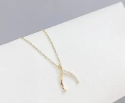 Celine Estelle Guldhalsband med CZ 42+5 cm
