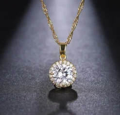 Celine Estelle Guldhalsband med 18K förgyllning med CZ 42+5 cm