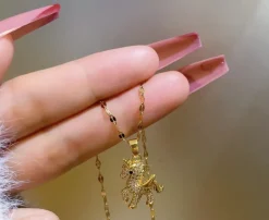 Celine Estelle Guldhalsband med 18K förgyllning med CZ