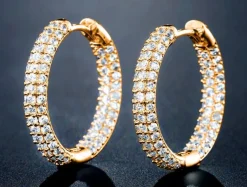 Celine Estelle Runda Guldörhängen med 18K förgyllning och CZ stenar