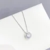 Celine Estelle Silverhalsband med rund sten CZ 42+5 cm