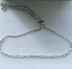 Celine Estelle Stilfullt Silverarmband med Vitguld och CZ – Reglerbart