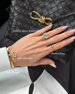 Edblad Infinity Knot Sparkle Ring L – Guld