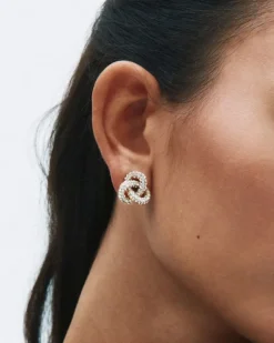 Edblad Infinity Knot Sparkle Studs L – Guld