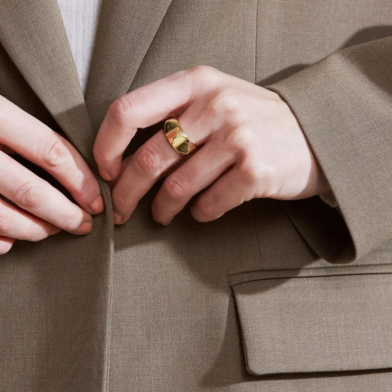Edblad Peak Rivet Ring Guld