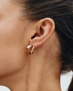 Edblad Plié Hoops Double – Guld