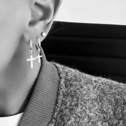 Emma Israelsson Branch Cross Örhängen S Silver Ear193
