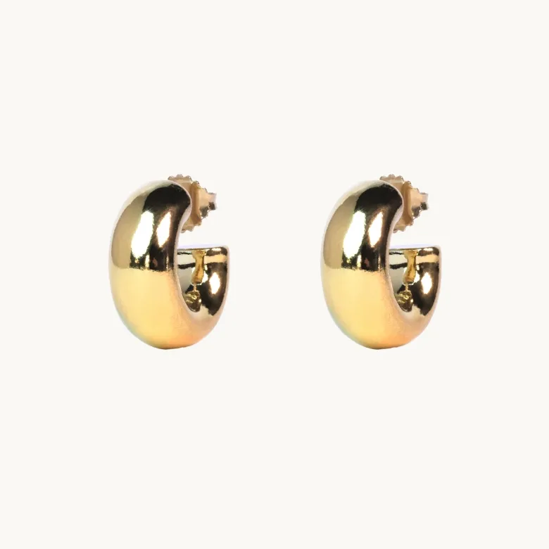 Emma Israelsson Chunky Hoops Small Örhängen Guld – Ear188