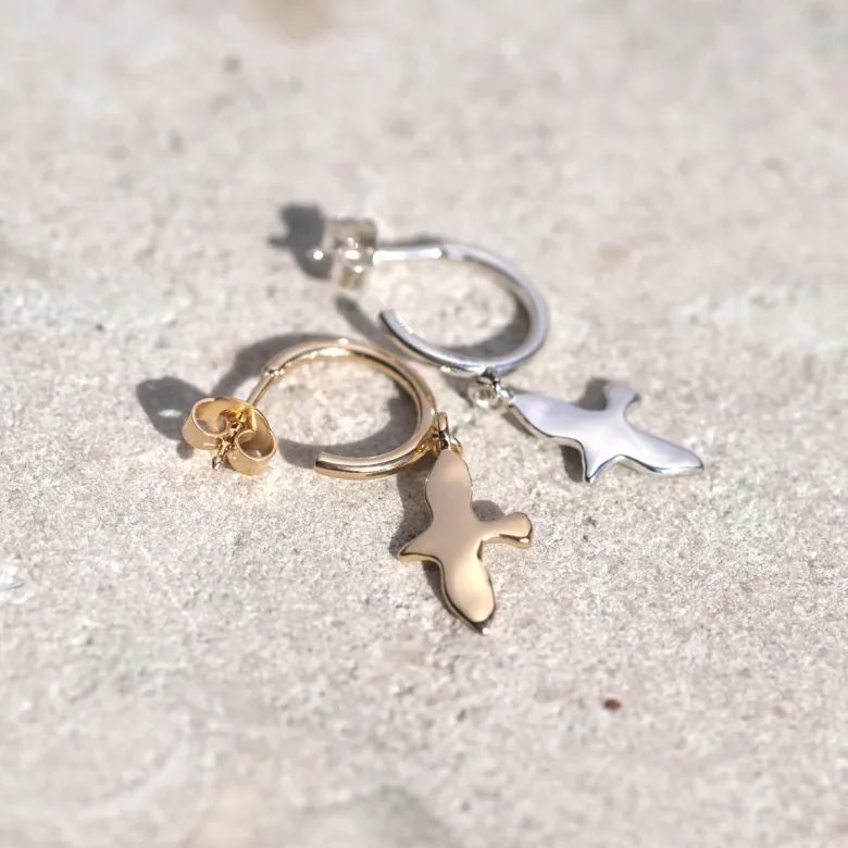 Emma Israelsson Mini Organic Dove M Hoop Gold Ear221