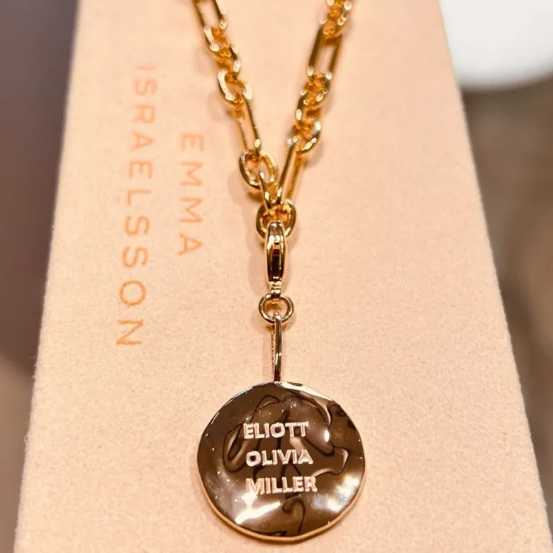 Emma Israelsson Name Coin Organic Charm Silver Charm021