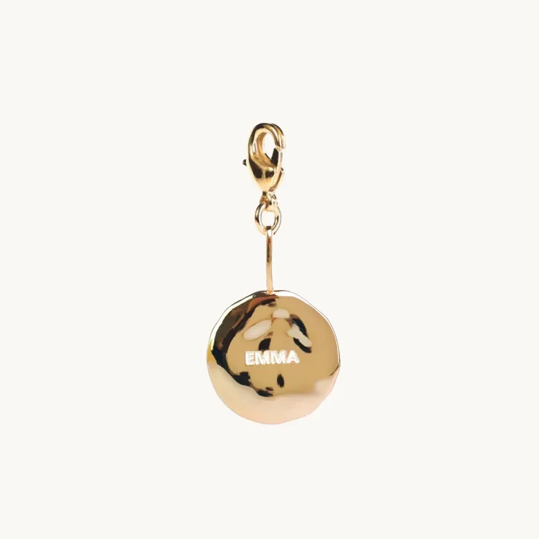 Emma Israelsson Name Coin Organic Charm Guld Charm022