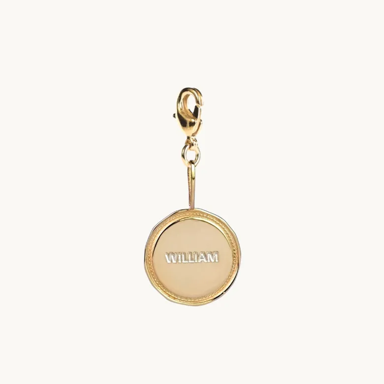 Emma Israelsson Name Coin Wreath Charm Guld Charm020