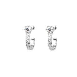 Emma Israelsson Princess Hoops Stone Silver ear157
