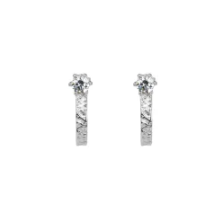 Emma Israelsson Princess Hoops Stone Silver ear157