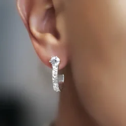 Emma Israelsson Princess Hoops Stone Silver ear157