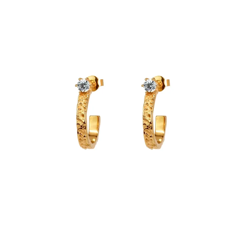 Emma Israelsson Princess hoops stone Små guld – ear156