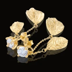 Gynning Jewelry Autumn Leaves Örhängen Guld